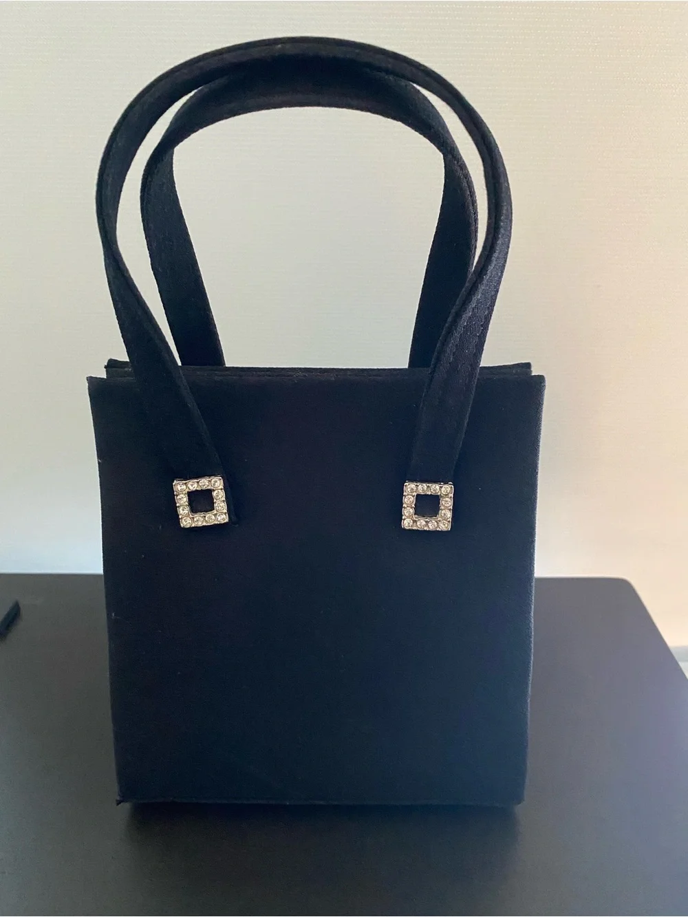Indeed Black Bag with Crystal Accents